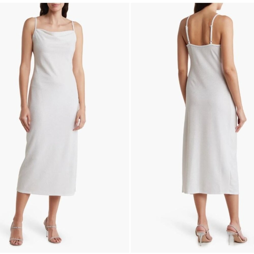 Bebe Shimmer Cowl Neck Slipdress  - XS